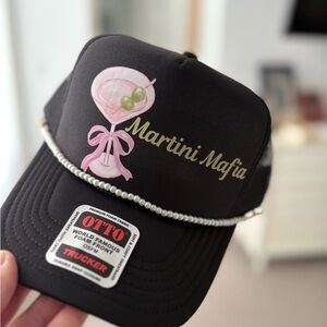 OTTO Black  Trucker Hat with Martini Mafia Design